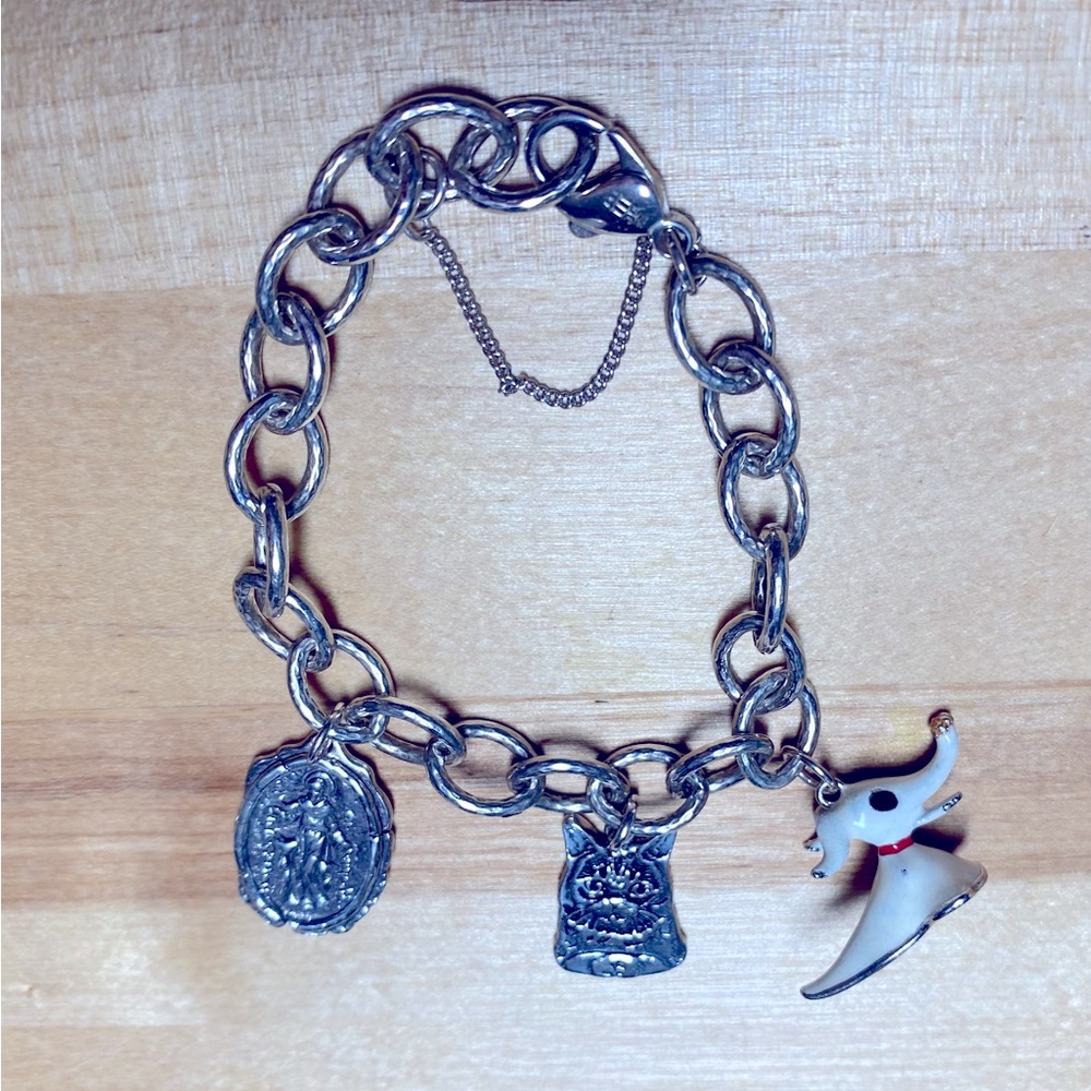 James Avery Hammered Sterling Silver Charm Bracelet